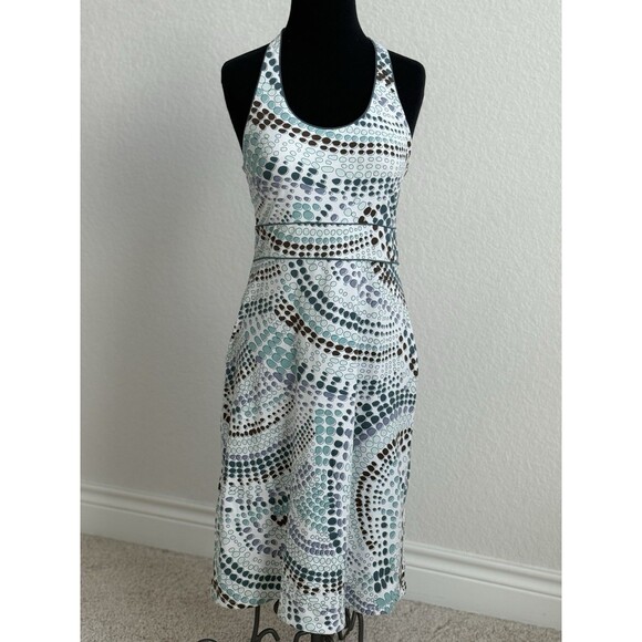 Title Nine Dresses & Skirts - Title Nine Blue Geometric Print‎ Halter Neck Tie Dress Small Athleisure Casual
